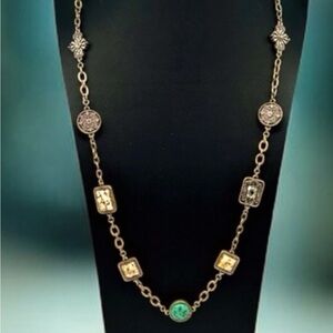 Premier Designs Elegant Blue and Gold Necklace